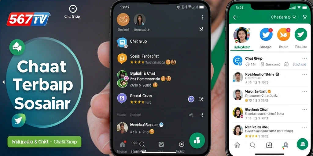 Tampilan antarmuka 567TV dengan fitur Chat Grup yang menarik.