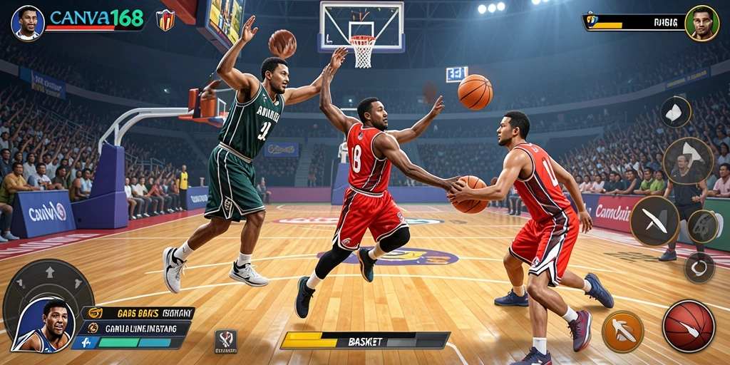 Tampilan antarmuka permainan Basket yang menarik dan fungsional.
