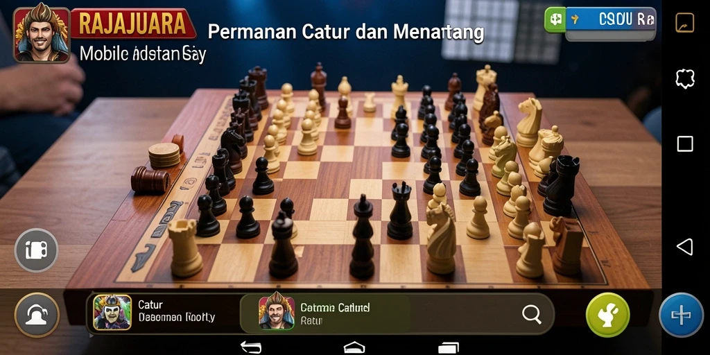 Tampilan antarmuka catur RAJAJUARA yang menarik dan interaktif.